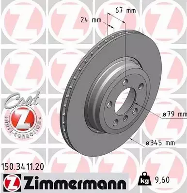 ZIMMERMANN TARCZE HAMULCOWE TYŁ 150.3411.20 