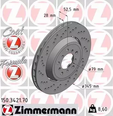 ZIMMERMANN TARCZA HAMULCOWA 150.3421.70 