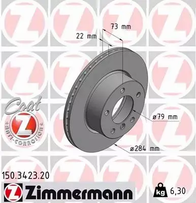 ZIMMERMANN TARCZE+KLOCKI PRZÓD BMW 1 E81 E87 284MM 