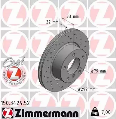 ZIMMERMANN TARCZE+KLOCKI PRZÓD BMW 1 E81 E82 E87 