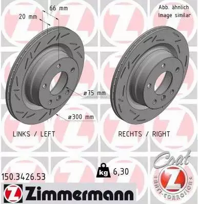 ZIMMERMANN TARCZE HAMULCOWE BLACKZ TYŁ 150.3426.53 