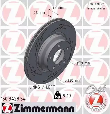 ZIMMERMANN TARCZA HAMULCOWA 150.3428.54 