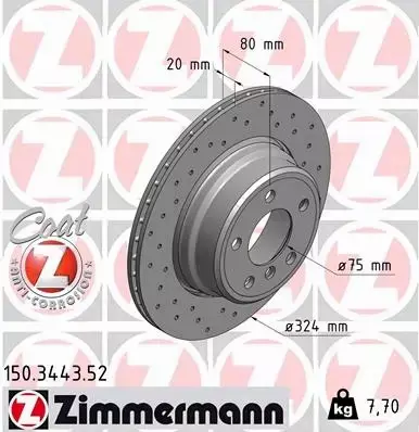 ZIMMERMANN TARCZA HAMULCOWA 150.3443.52 