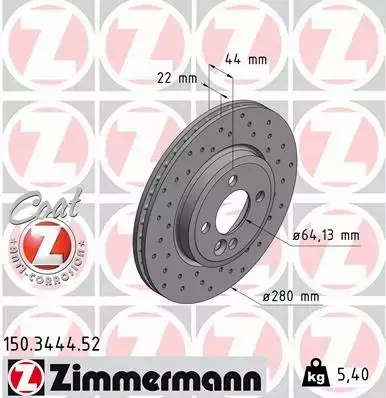 ZIMMERMANN SPORT TARCZE+KLOCKI PRZÓD MINI R55 R56 