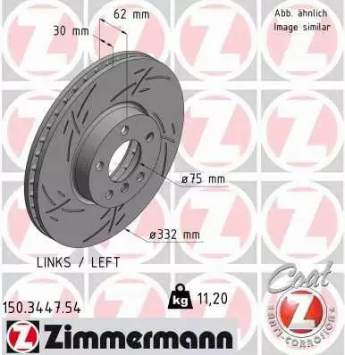 ZIMMERMANN TARCZE HAMULCOWE PRZÓD 150.3447.54 