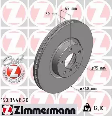 ZIMMERMANN TARCZE+KLOCKI P+T BMW X5 E70 F15 348MM 