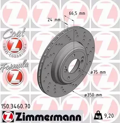 ZIMMERMANN TARCZA HAMULCOWA 150.3460.70 