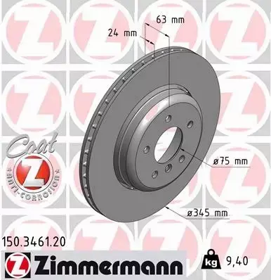 ZIMMERMANN TARCZE+KLOCKI T BMW 5 E60 E61 345MM 