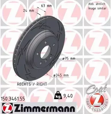 ZIMMERMANN TARCZA HAMULCOWA 150.3461.55 