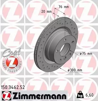 ZIMMERMANN TARCZA HAMULCOWA 150.3462.52 