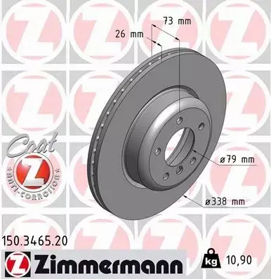 ZIMMERMANN TARCZE HAMULCOWE PRZÓD 150.3465.20 