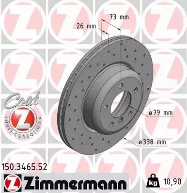 ZIMMERMANN TARCZE HAMULCOWE SPORT PRZÓD 150.3465.52 