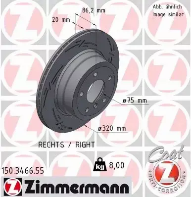 ZIMMERMANN TARCZA HAMULCOWA 150.3466.55 