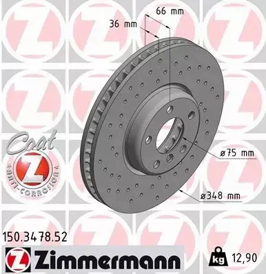 ZIMMERMANN SPORT TARCZE PRZÓD BMW 7 F01 F02 348MM 