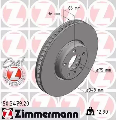 ZIMMERMANN TARCZA HAMULCOWA 150.3479.20 