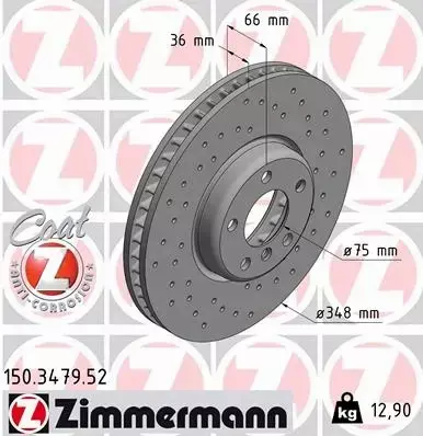 ZIMMERMANN TARCZE+KLOCKI P+T BMW 5 F10 F11 348MM 