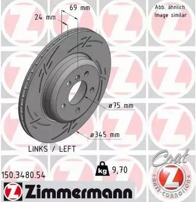 ZIMMERMANN TARCZE HAMULCOWE TYŁ 150.3480.54 