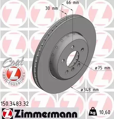 ZIMMERMANN TARCZE HAMULCOWE PRZÓD 150.3483.32 