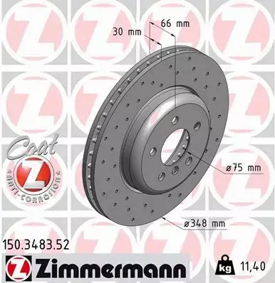 ZIMMERMANN TARCZE HAMULCOWE SPORT PRZÓD 150.3483.52 