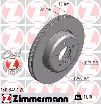 ZIMMERMANN TARCZA HAMULCOWA 150.3491.20 