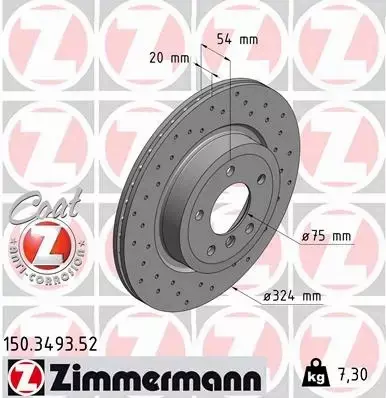 ZIMMERMANN TARCZA HAMULCOWA 150.3493.52 