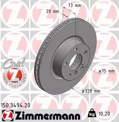 ZIMMERMANN TARCZE+KLOCKI PRZÓD BMW X3 F25 328MM 