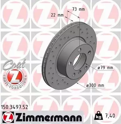 ZIMMERMANN TARCZE HAMULCOWE SPORT PRZÓD 150.3497.52 