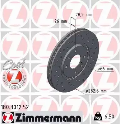 ZIMMERMANN TARCZE HAMULCOWE SPORT PRZÓD 180.3012.52 