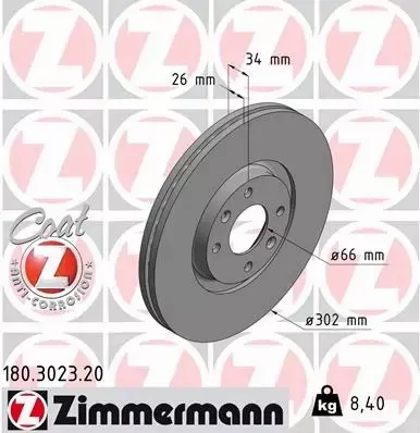 ZIMMERMANN TARCZE+KLOCKI CITROEN C4 PICASSO 302MM 