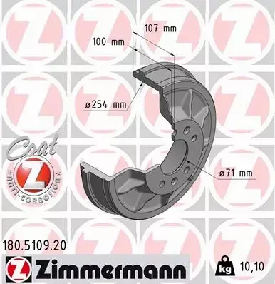 ZIMMERMANN BĘBEN HAMULCOWY TYŁ 180.5109.20 