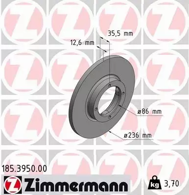 ZIMMERMANN TARCZE HAMULCOWE PRZÓD 185.3950.00 