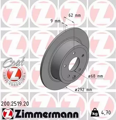 ZIMMERMANN TARCZE+KLOCKI TYŁ NISSAN QASHQAI J10 