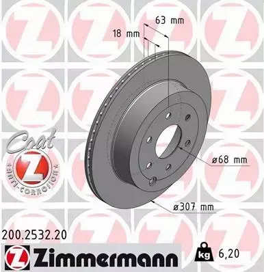 ZIMMERMANN TARCZE+KLOCKI T NISSAN PATHFINDER 307MM 