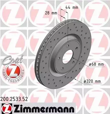 ZIMMERMANN TARCZE HAMULCOWE SPORT PRZÓD 200.2533.52 