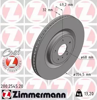 ZIMMERMANN TARCZA HAMULCOWA 200.2545.20 