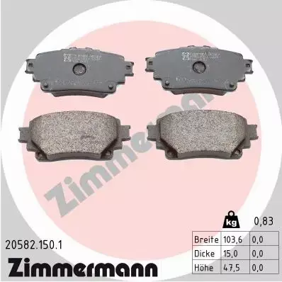 ZIMMERMANN TARCZE+KLOCKI TYŁ TOYOTA RAV 4 V 281MM 