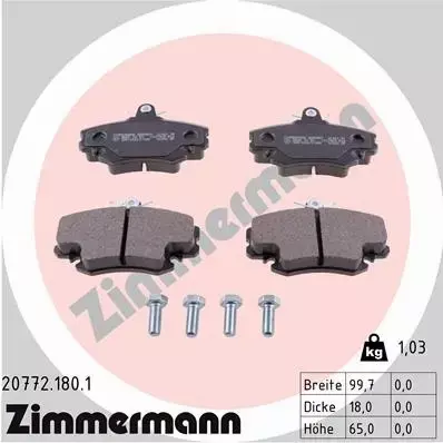 ZIMMERMANN KLOCKI PRZÓD RENAULT CLIO II TWINGO 