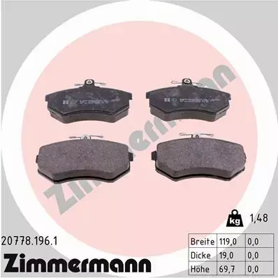 ZIMMERMANN KLOCKI PRZÓD AUDI 80 B4 A4 B5 