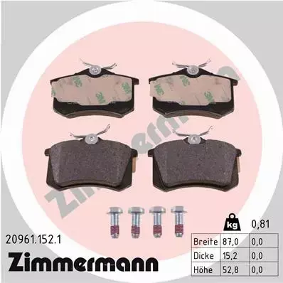 ZIMMERMANN KLOCKI TYŁ AUDI A4 B7 SEAT EXEO 