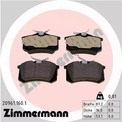 ZIMMERMANN TARCZE+KLOCKI P+T MEGANE III KOMBI 296MM 