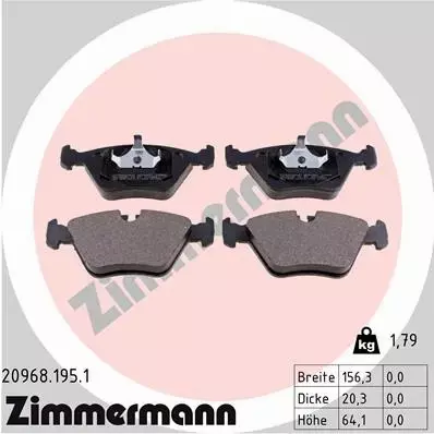 ZIMMERMANN TARCZE+KLOCKI PRZÓD BMW 5 E34 302MM 