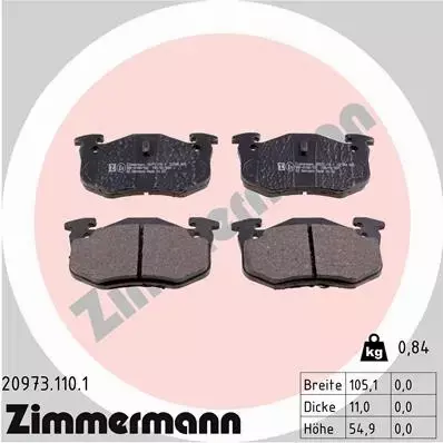 ZIMMERMANN KLOCKI TYŁ CITROEN XSARA ZX SAXO 