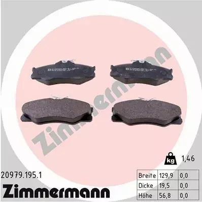 ZIMMERMANN KLOCKI HAMULCOWE 20979.195.1 