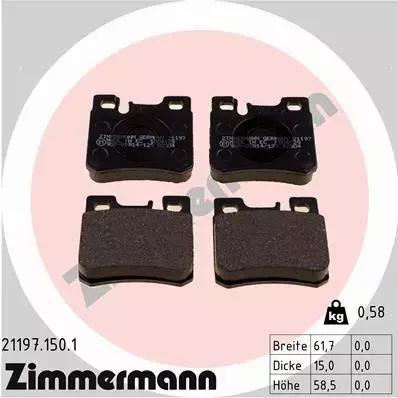 ZIMMERMANN TARCZE+KLOCKI T MERCEDES C W202 278MM 