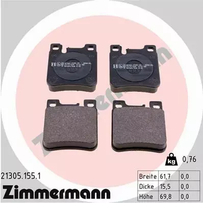 ZIMMERMANN TARCZE+KLOCKI T MERCEDES E W210 290MM 