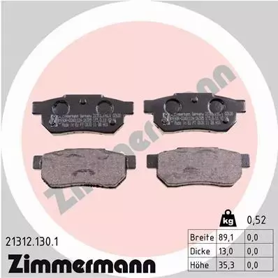 ZIMMERMANN KLOCKI HAMULCOWE 21312.130.1 