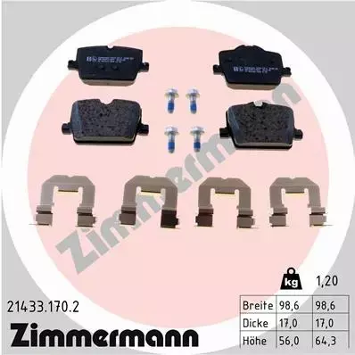 ZIMMERMANN KLOCKI HAMULCOWE 21433.170.2 