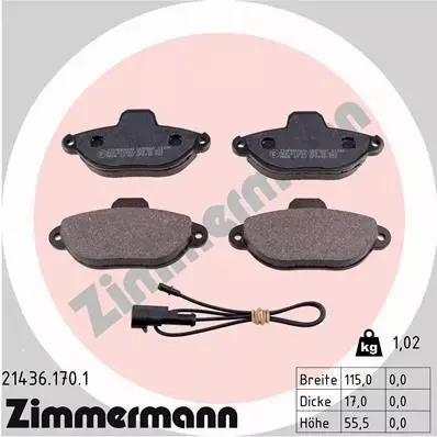 ZIMMERMANN TARCZE+KLOCKI PRZÓD FIAT PANDA PUNTO I 