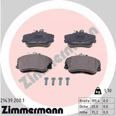 ZIMMERMANN TARCZE+KLOCKI P MERCEDES C W202 284MM 