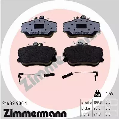 ZIMMERMANN KLOCKI HAMULCOWE 21439.900.1 